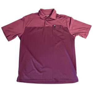 Black Clover Live Lucky Colorblock Men’s L Golf Performance Polo Maroon Pocket